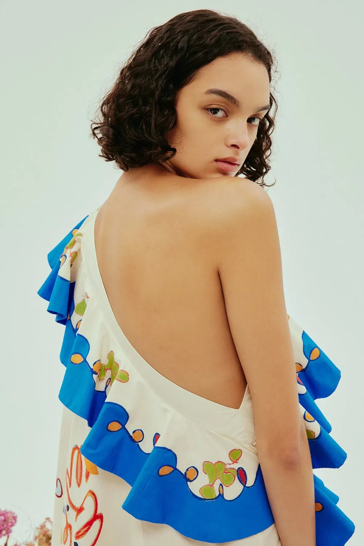 Alemais Nadia One Shoulder Ruffle Dress Print Size AU 14 - Image 2