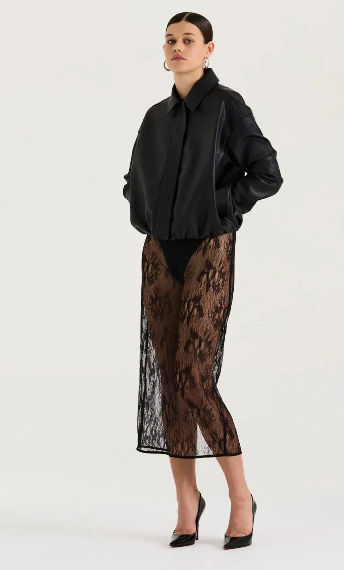 Henne Charlotte Midi Skirt Black Size 10 - Image 1