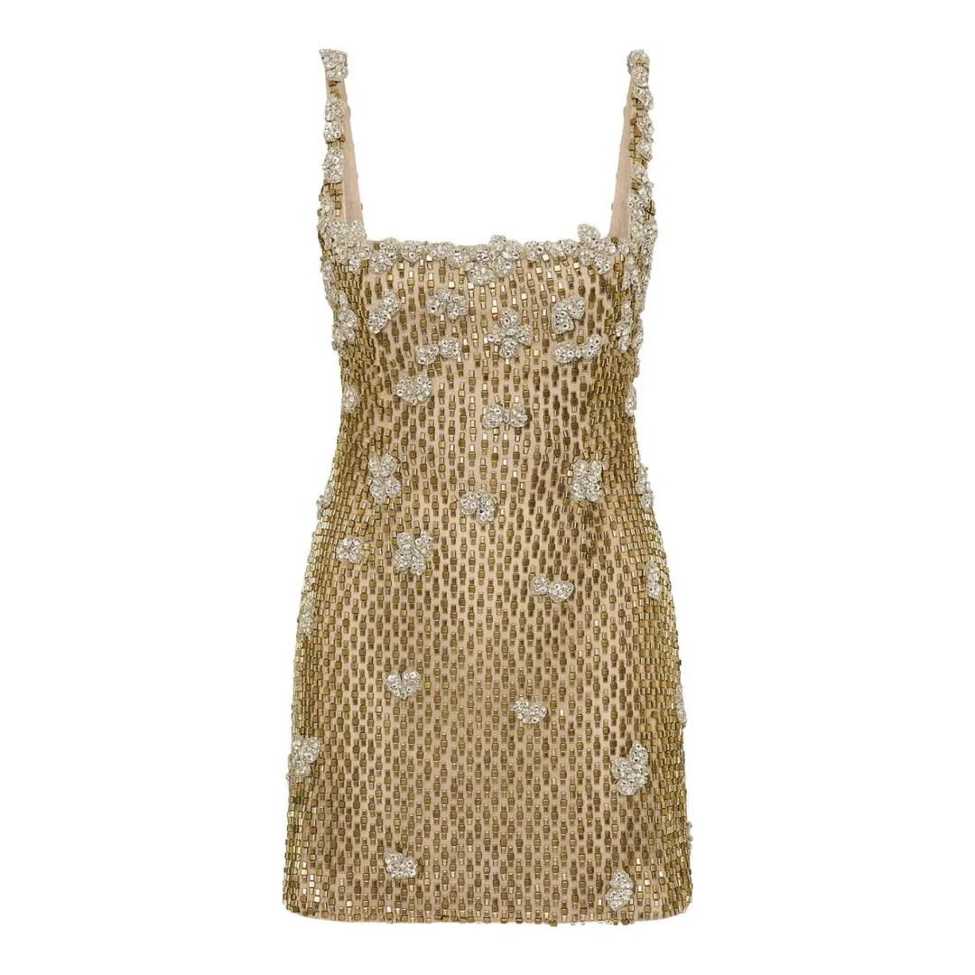 Rachel Gilbert Solana Mini in Gold Size 8 for rent on The Volte - main image