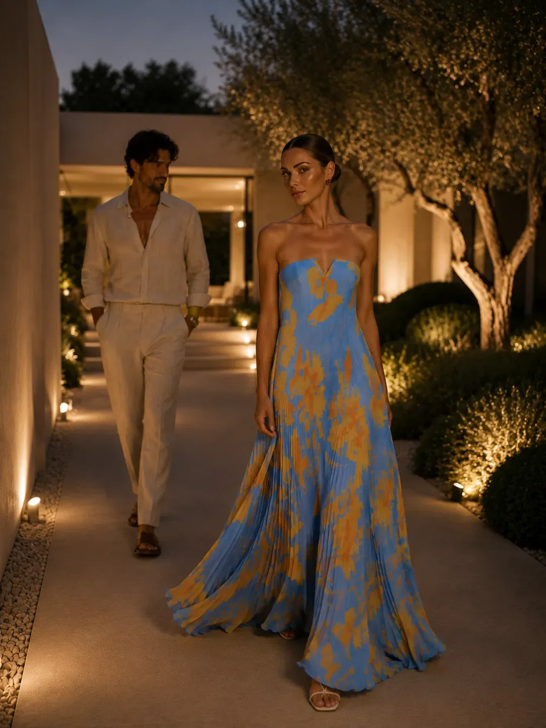 L'IDÉE BLACK TIE JARDIN MAXI DRESS BLUE SIZE 10 for rent on The Volte - main image