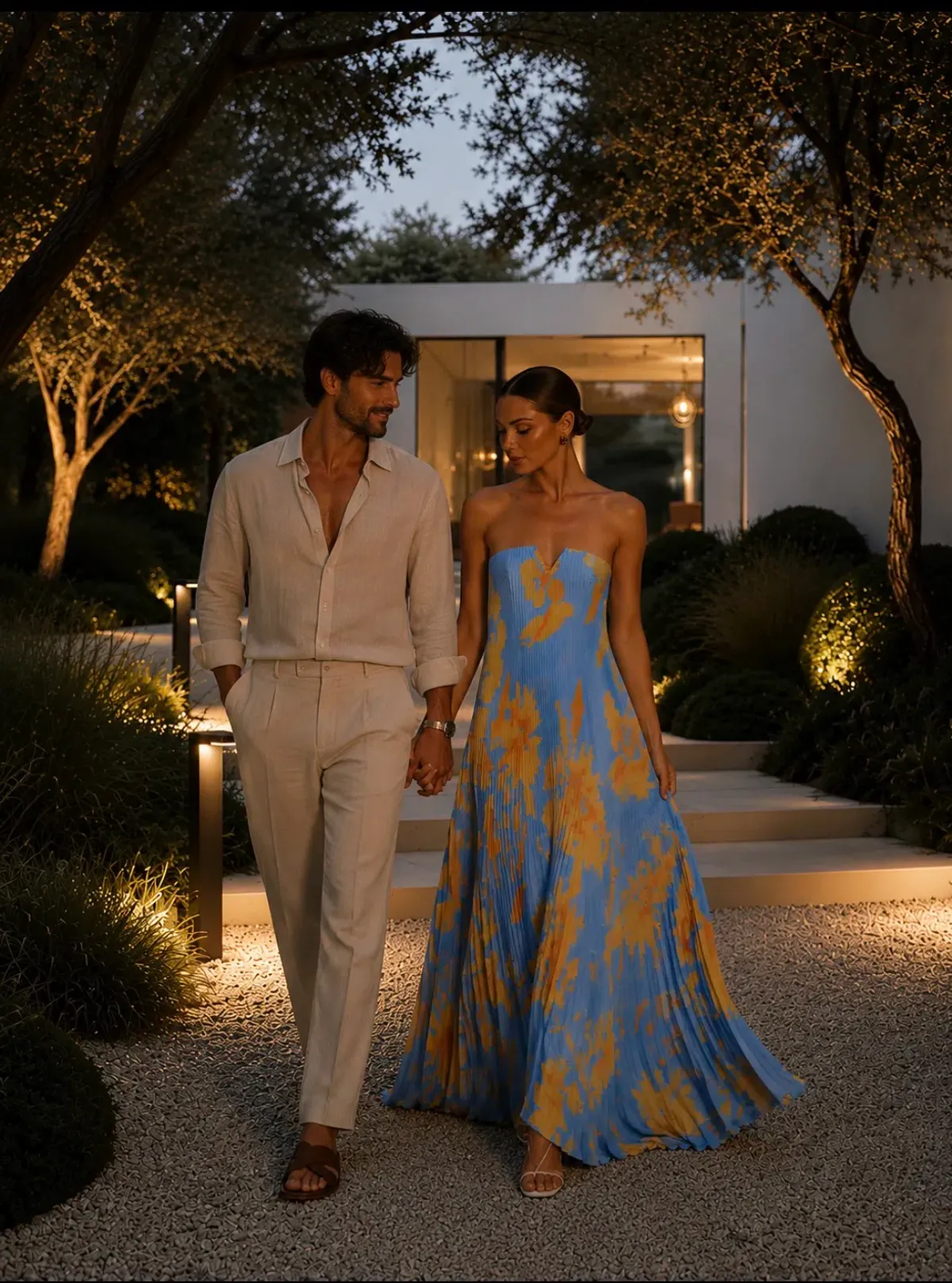 L'IDÉE BLACK TIE JARDIN MAXI DRESS BLUE SIZE 10 - Image 3