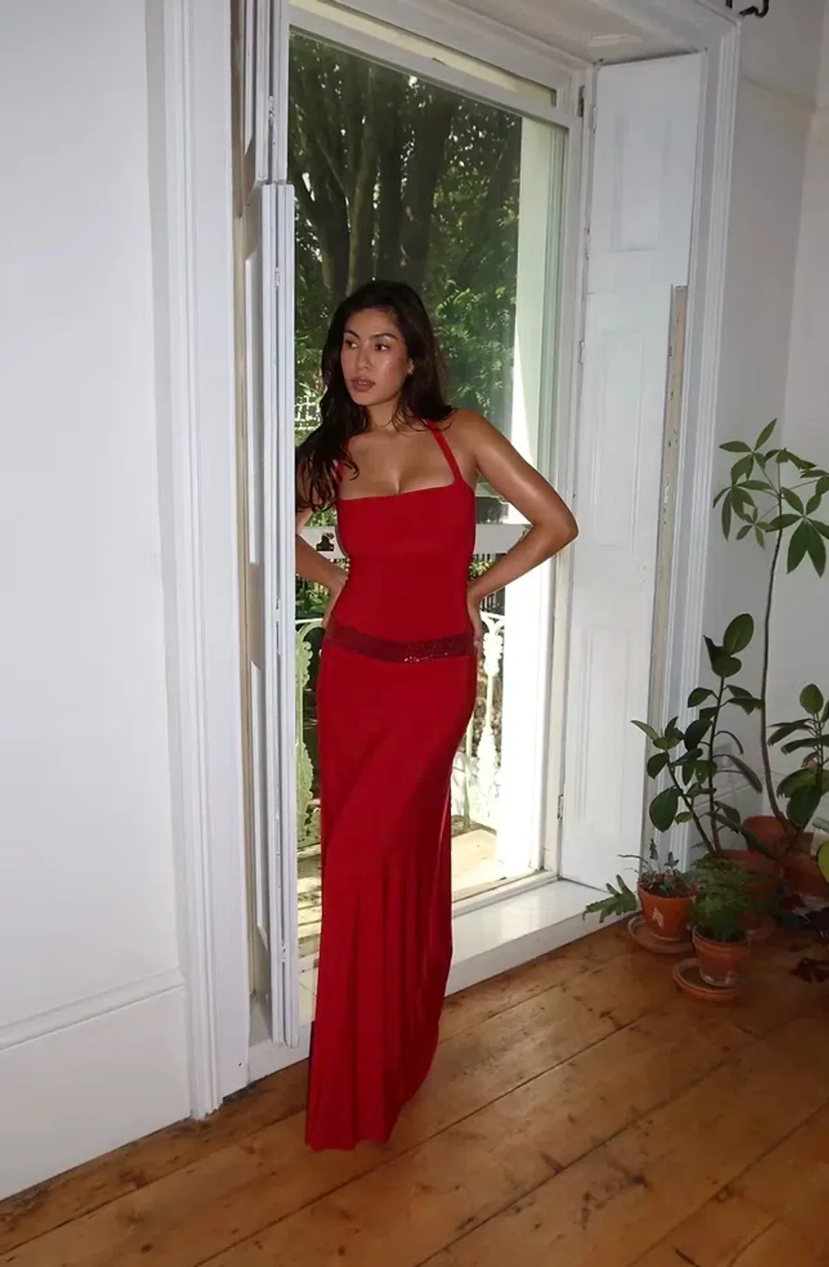 sylavie swimwear, Toscana Maxi Dress - Crimson Kiss, Red, SIze 8 - Image 2