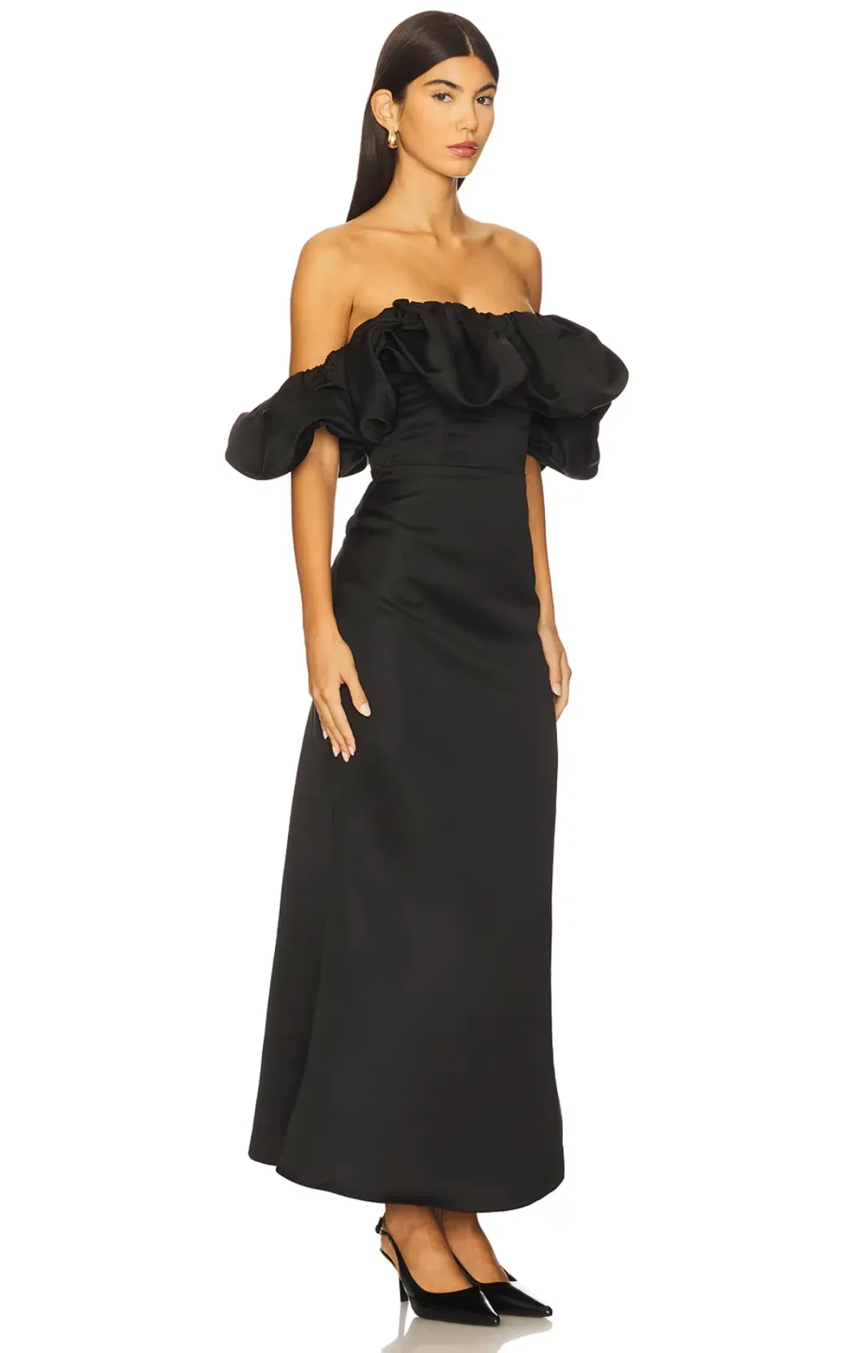 Elliatt Sharon Off The Shoulder Midi Dress in Black XL / AU 14 - Image 3