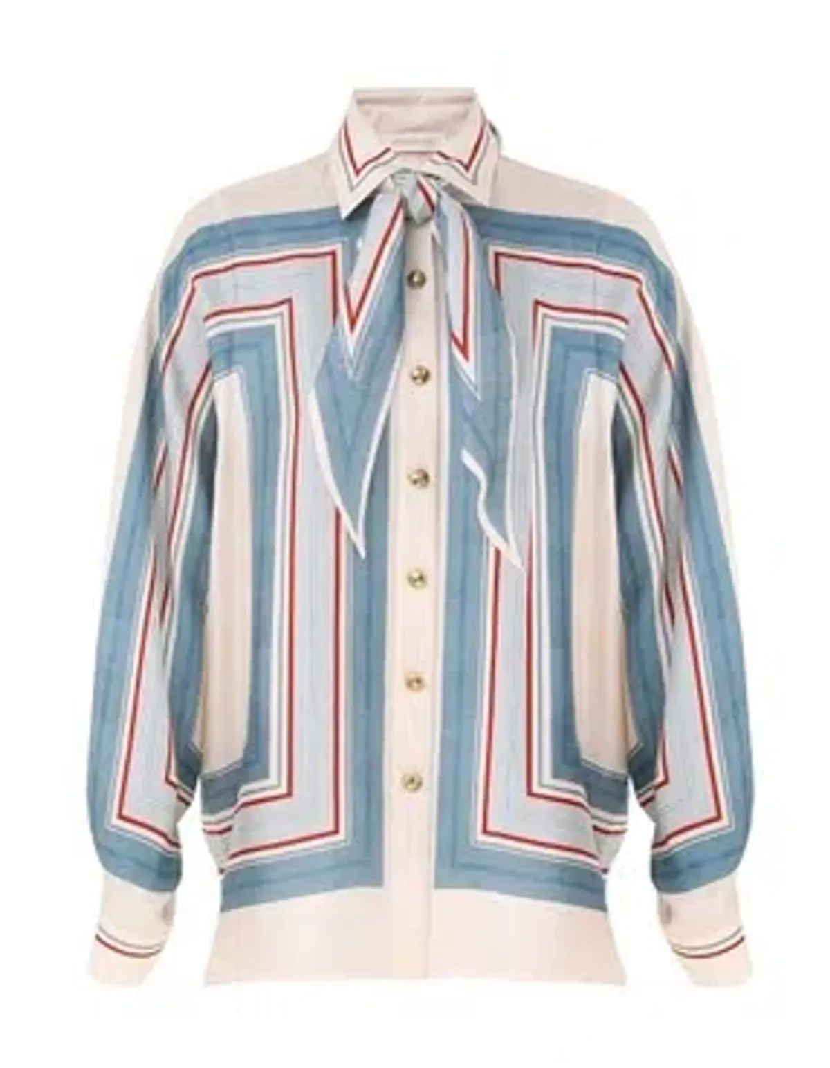 Zimmermann Relaxed Scarf Shirt and Pant Set in Ticking Stripe Size 6/8 (OP) - Image 3