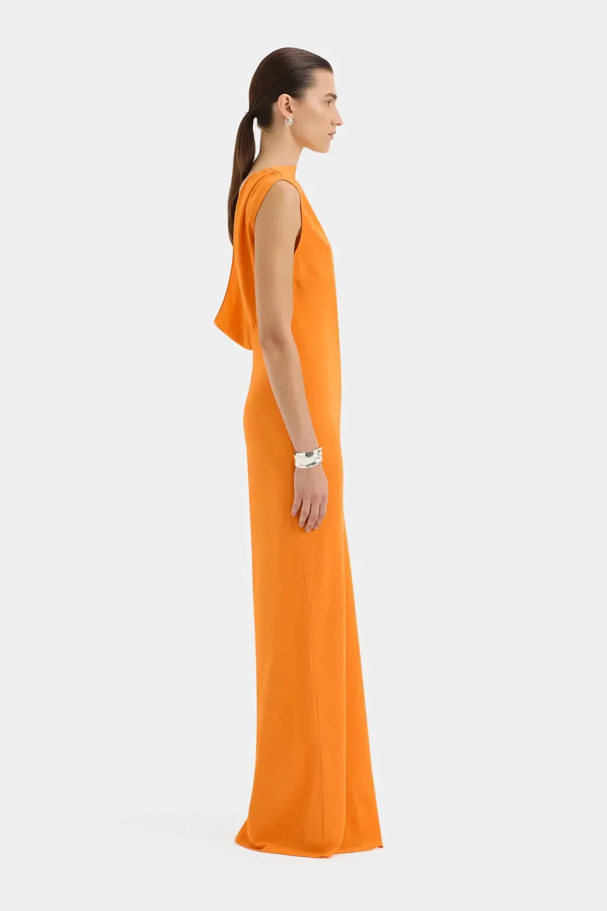Sir Isla Cowl Back Gown in Orange Size 6 - Image 3