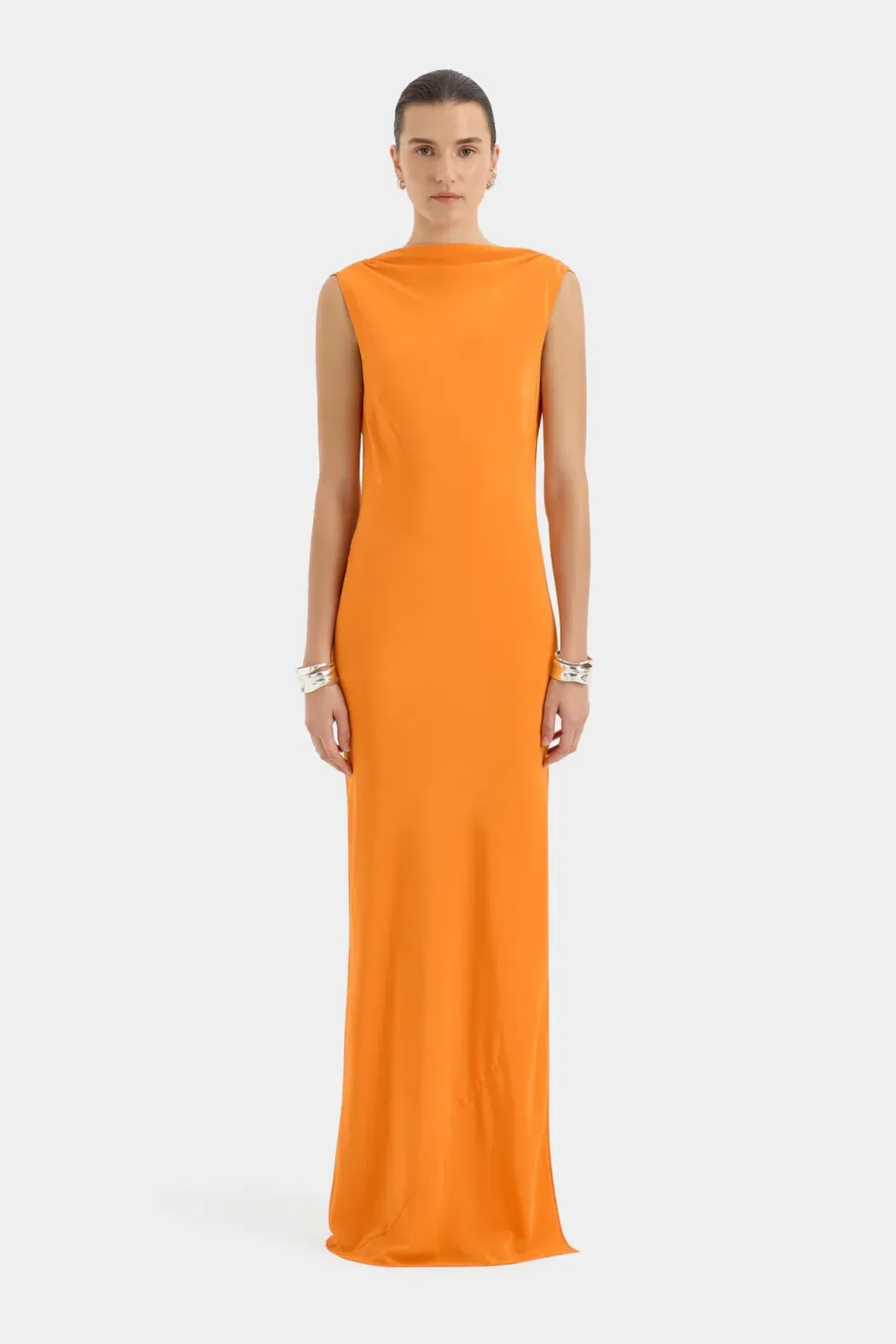 Sir Isla Cowl Back Gown in Orange Size 6 - Image 1