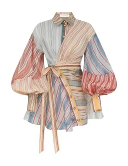 Zimmermann Rebellion Striped Mini Dress in Spliced Stripes Size 1 / AU 10 for rent on The Volte - image 2