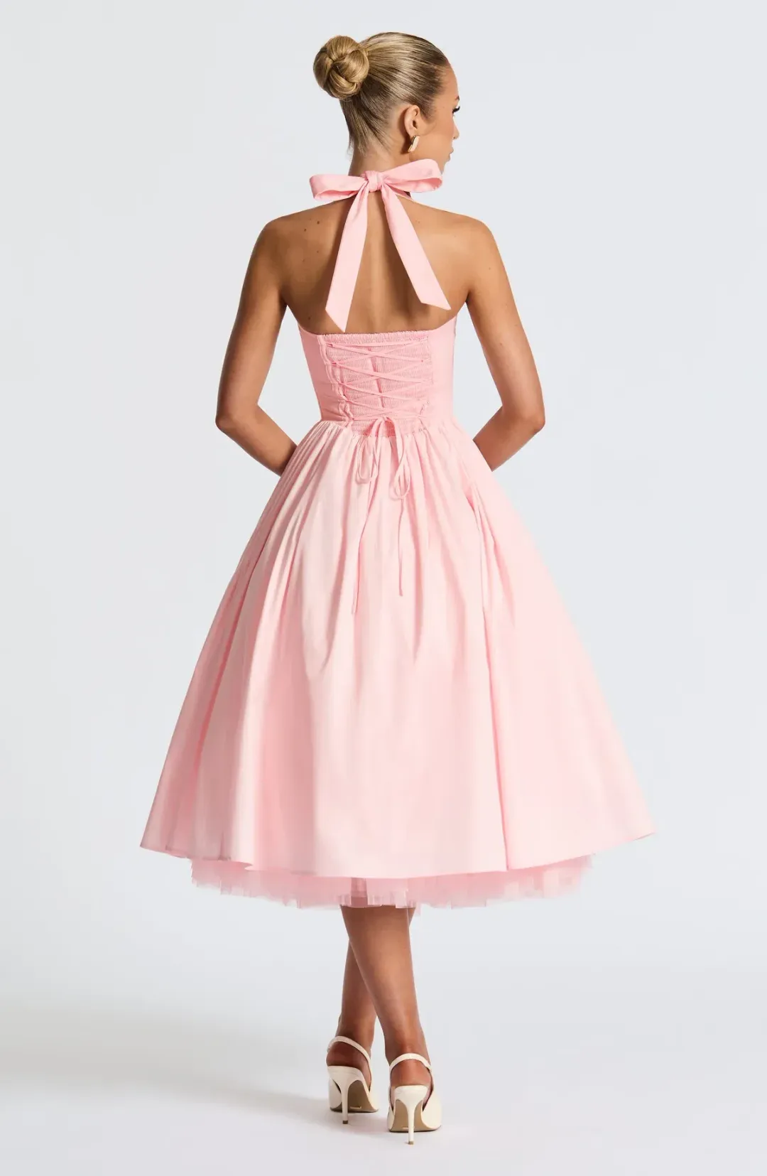 Babyboo Cressida Midi Dress in Blush Size AU8 for rent on The Volte - main image