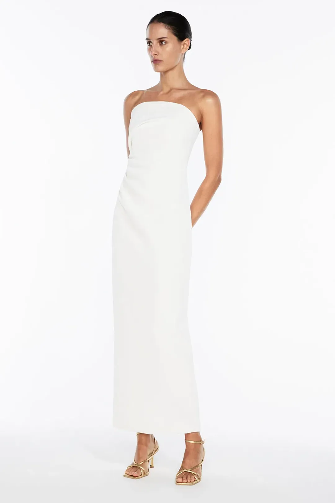 Manning Cartell Fast Forward Strapless Midi Dress in White Size AU8 for rent on The Volte - main image