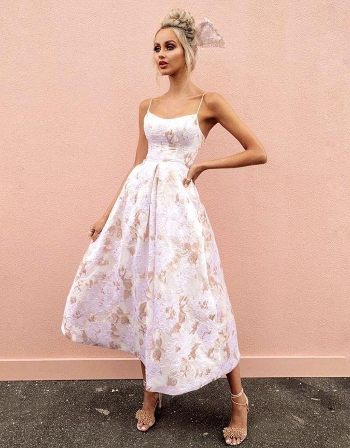 Bariano Layla Scoop Neck Midi Dress Floral Size 6 for rent on The Volte - main image