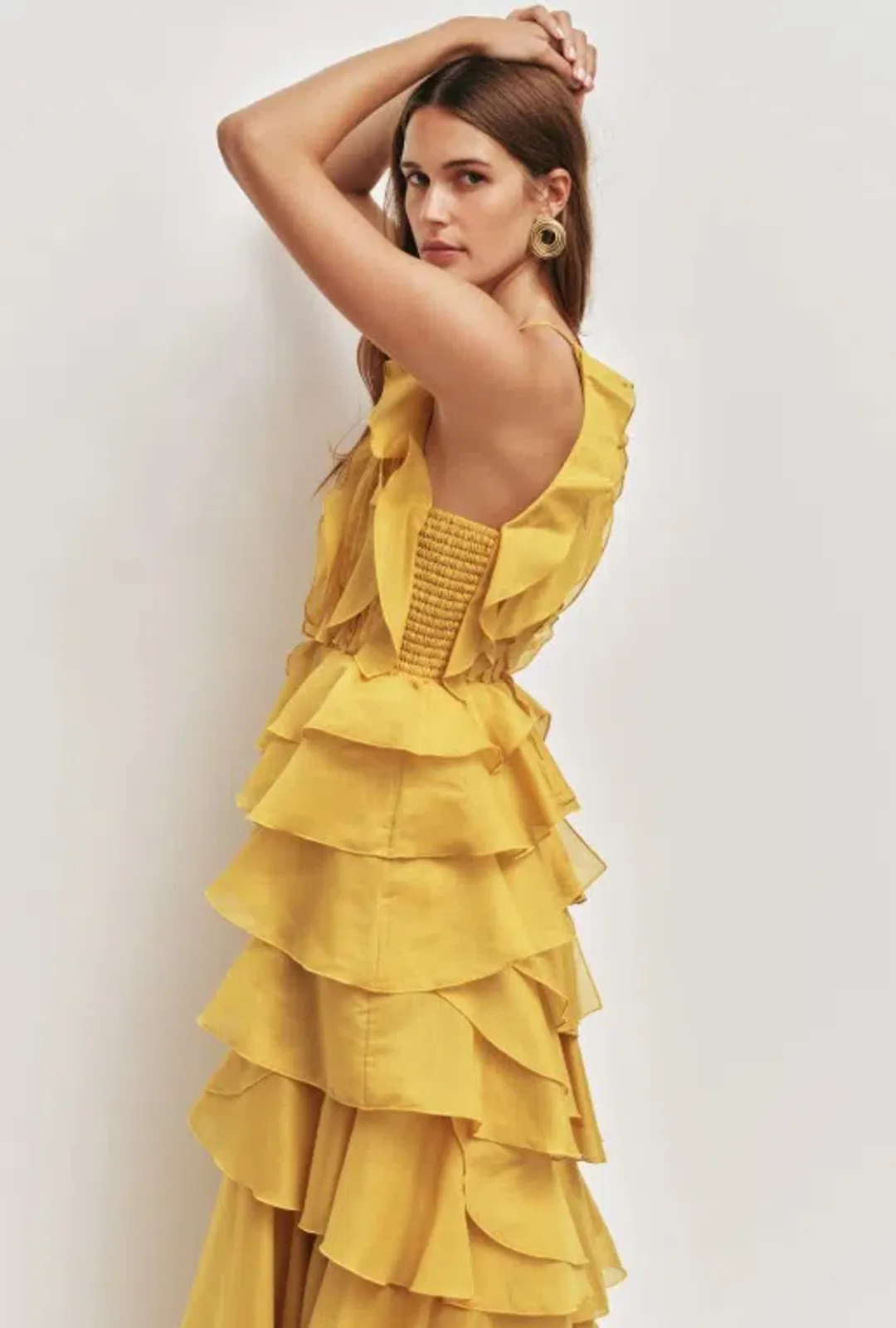 Aje Cleo Maxi Gown in Chartreuse Yellow Size 16 for rent on The Volte - main image