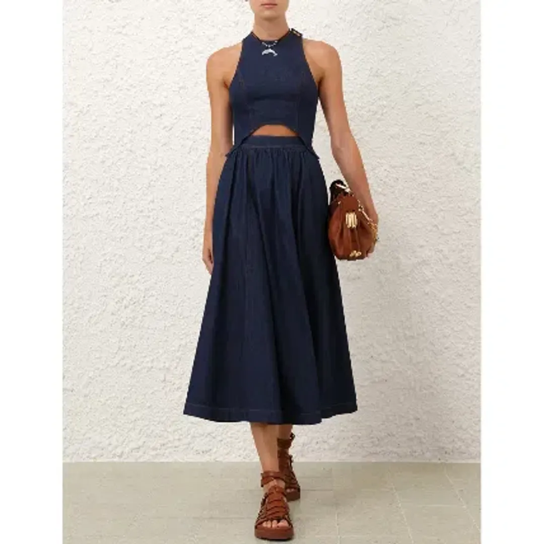 Zimmermann The Denim Racer Dress in Ink for rent on The Volte - main image