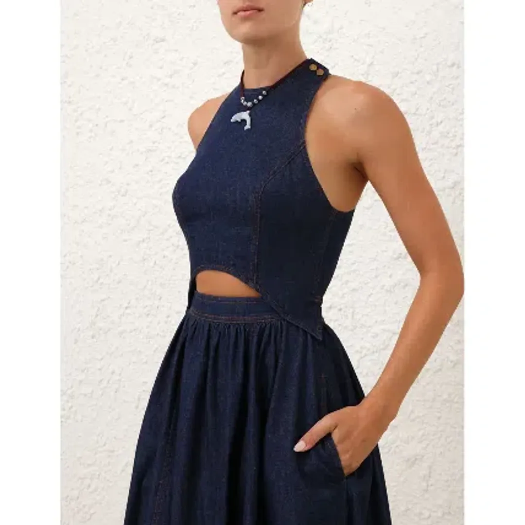 Zimmermann The Denim Racer Dress in Ink for rent on The Volte - main image