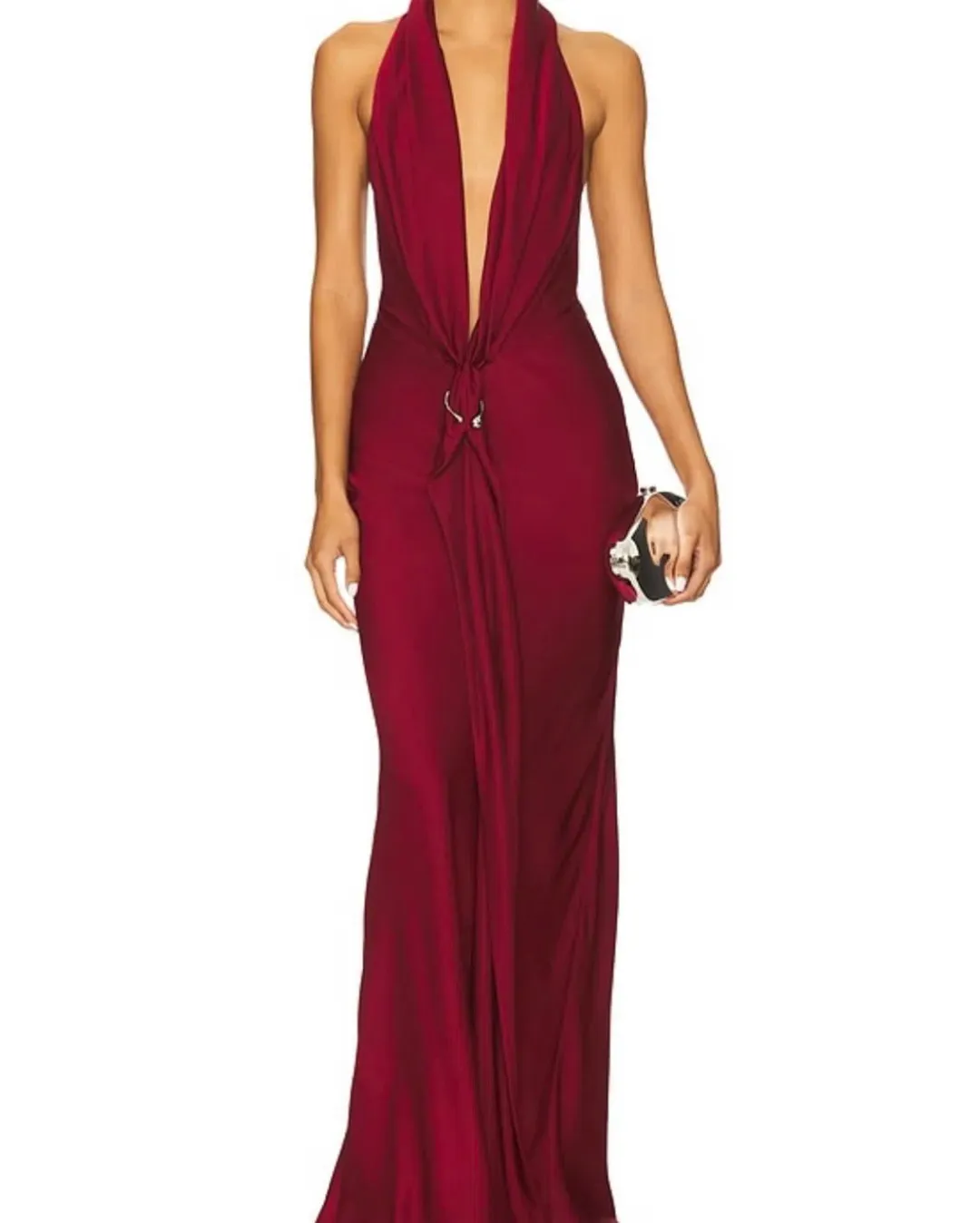 The 'Donna' Satin Dress Jester Red for rent on The Volte - main image