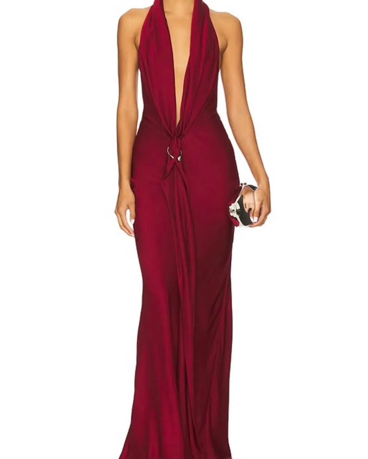 The 'Donna' Satin Dress Jester Red for rent on The Volte - main image