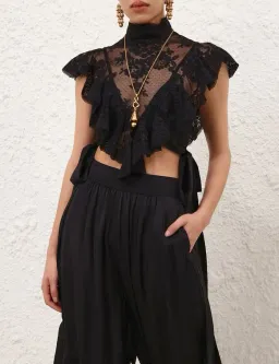 Zimmermann Hypnotic Lace Bodice in Black for rent on The Volte - image 2