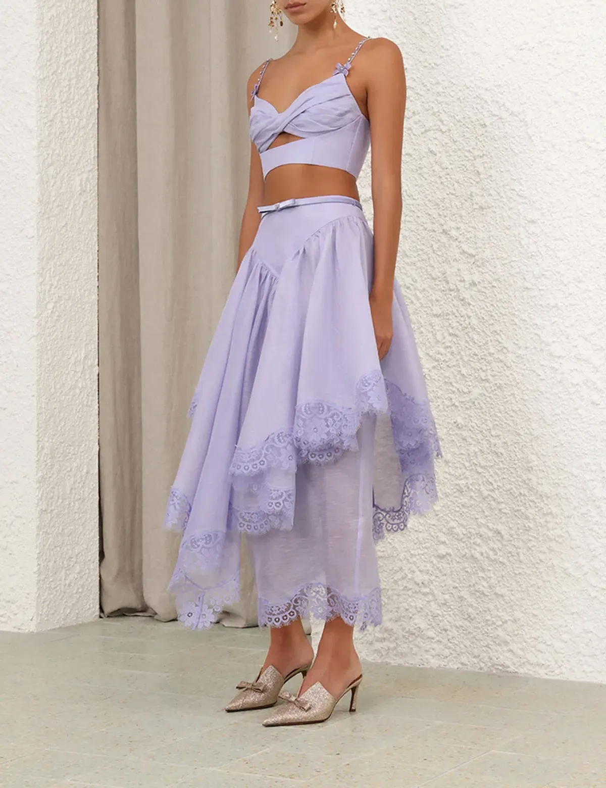 ZIMMERMANN CRUSH LACE TRIM SKIRT AND TOP - Image 2