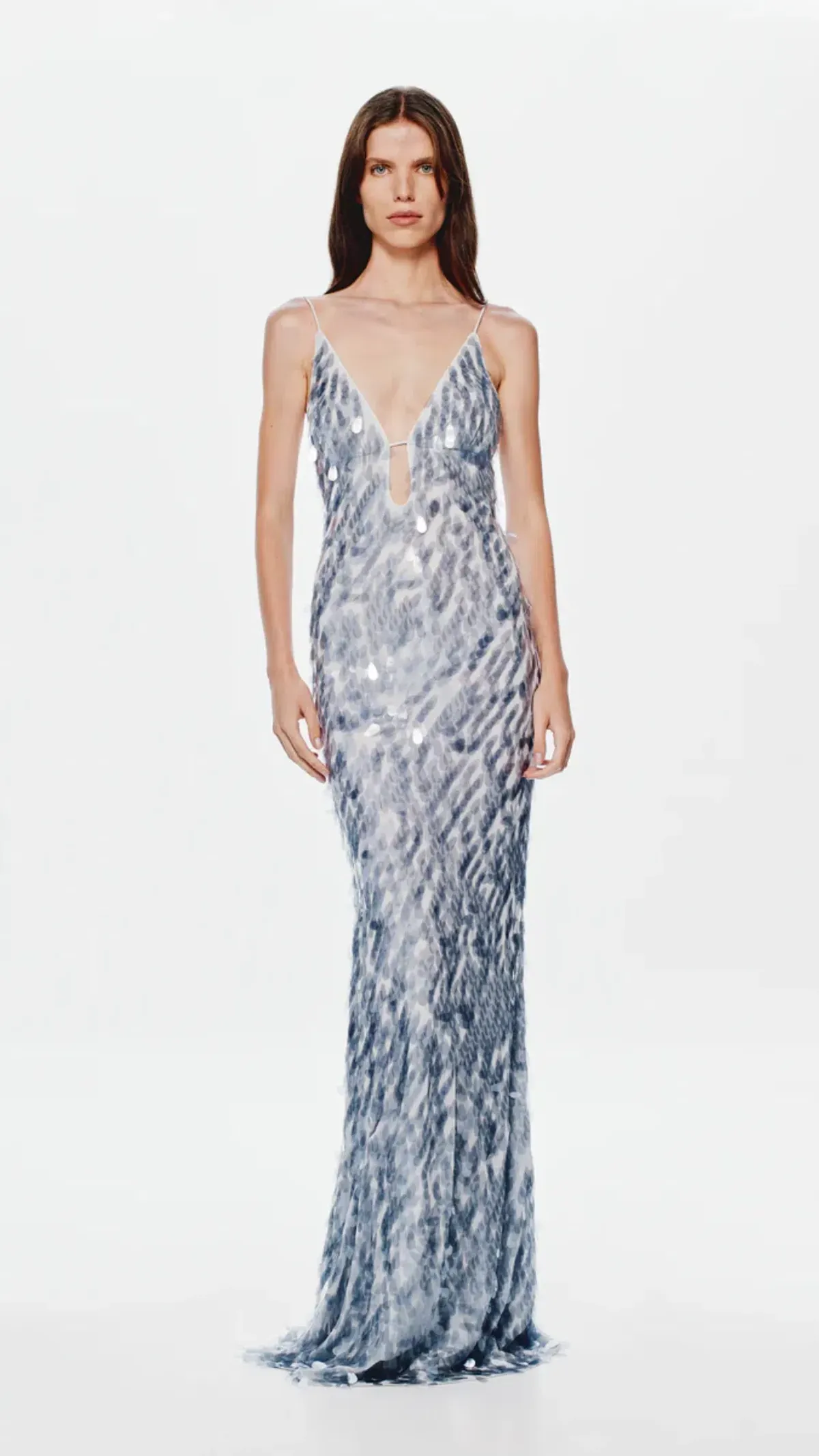 Misha The Sapphire Sequin Dress in Dove Grey Size M (10) - Image 2