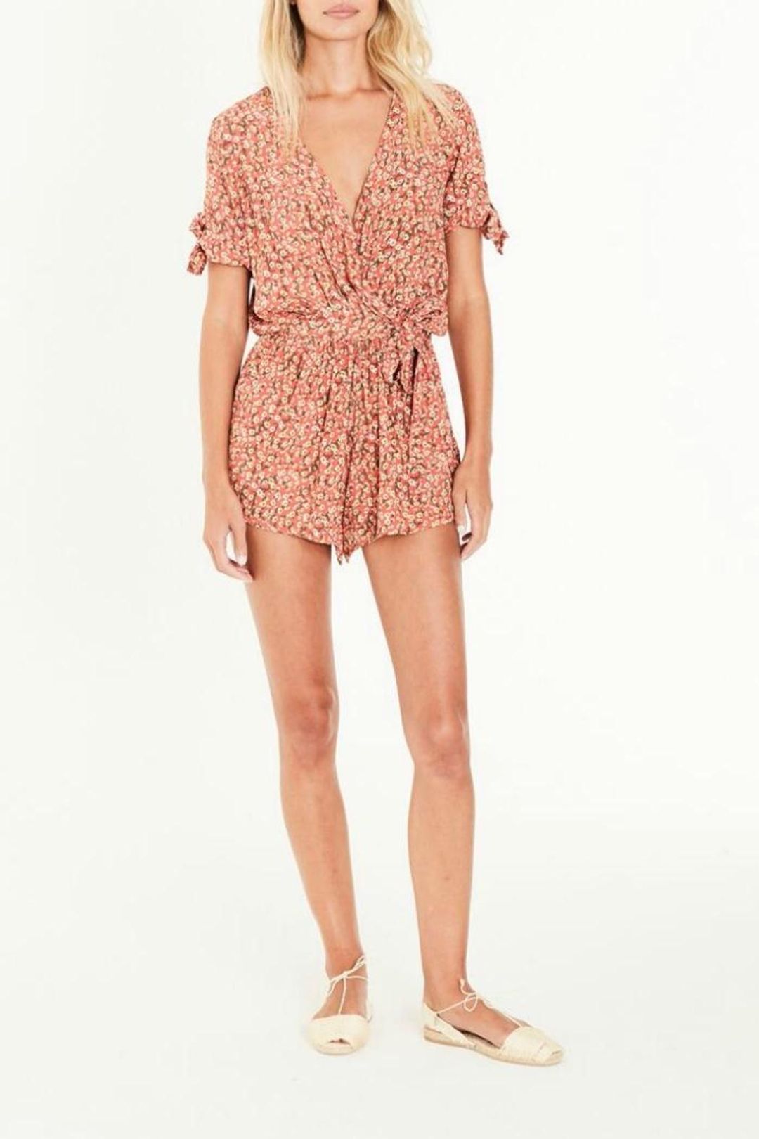 Faithfull The Brand Cusco Playsuit Orange Size 6 for rent on The Volte - main image