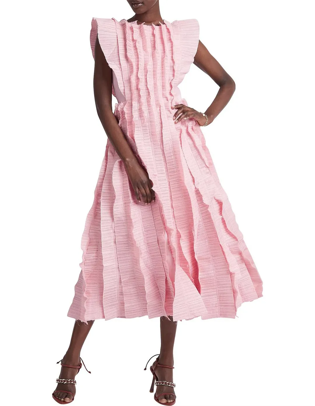 AJE HYBRID MIDI DRESS PINK SIZE 10 for rent on The Volte - main image