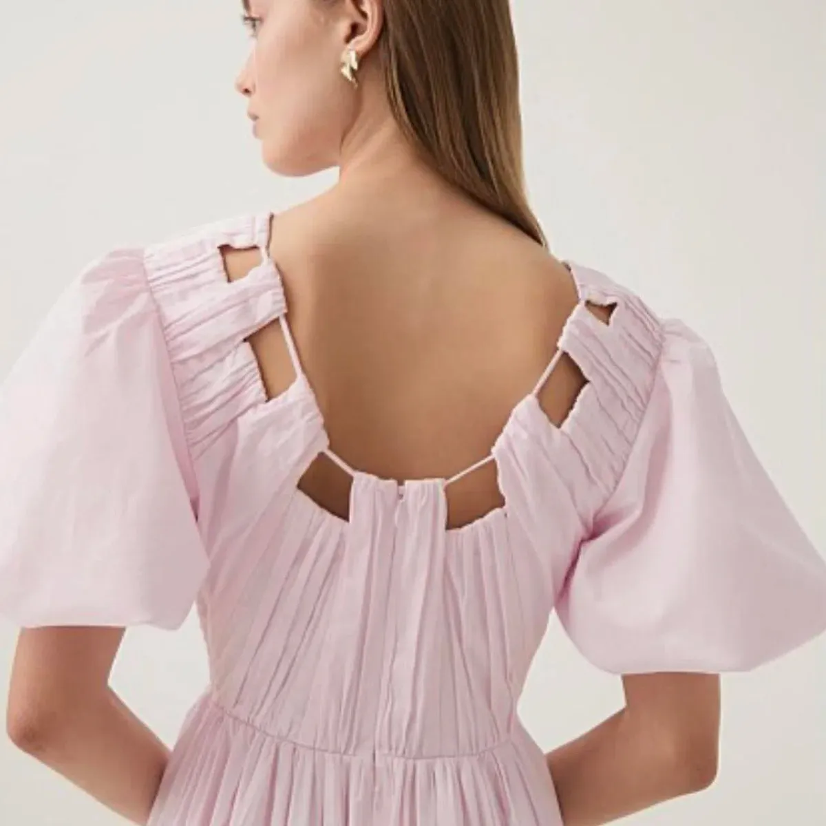 Aje Esmerie Midi Dress Pink 16 for rent on The Volte - main image