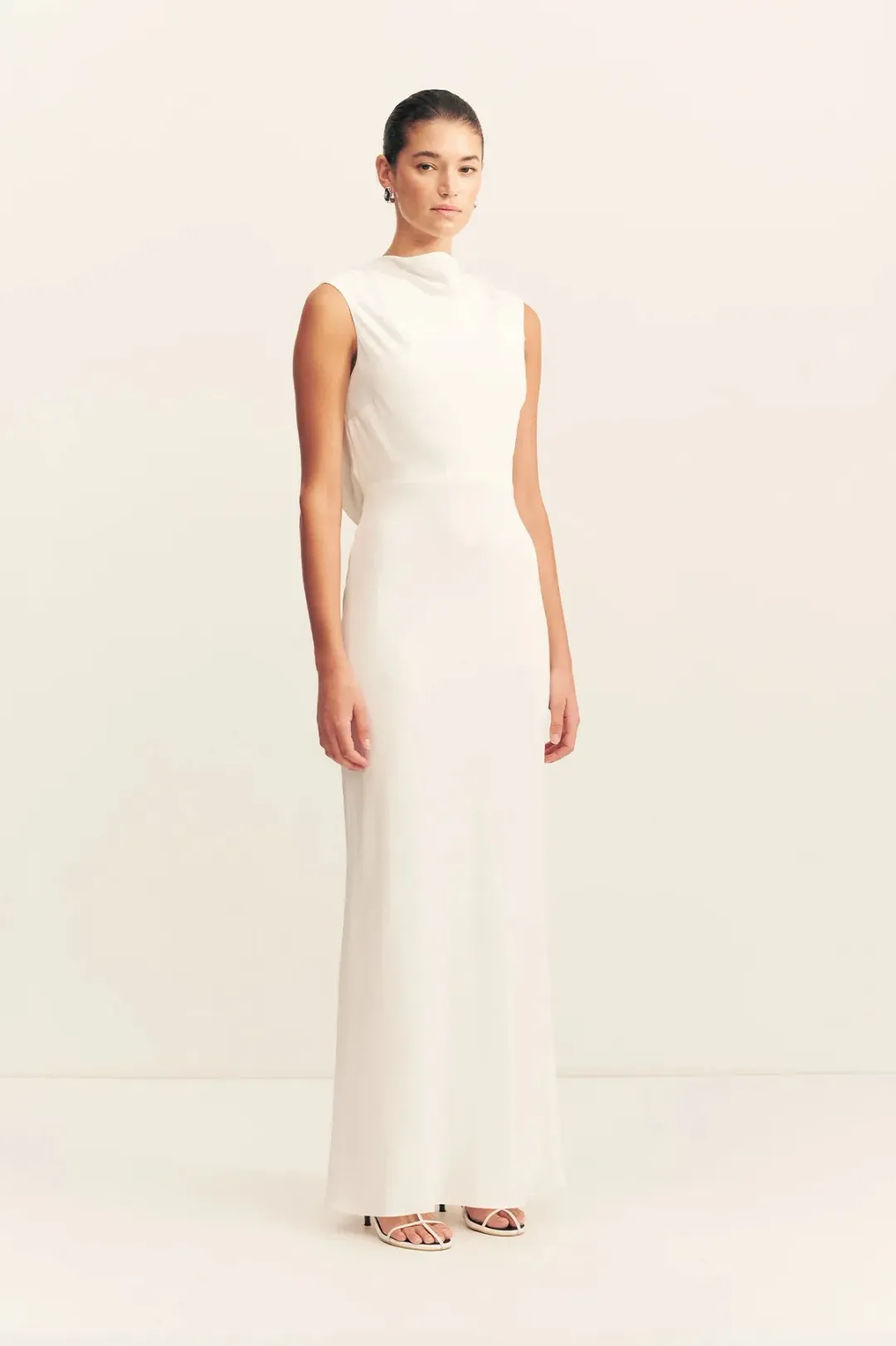 Shona Joy Rio Cowl Open Back Maxi / Ivory / Size 8 for rent on The Volte - main image