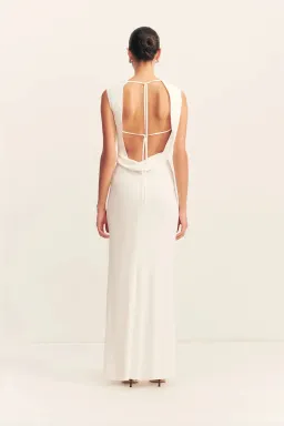 Shona Joy Rio Cowl Open Back Maxi / Ivory / Size 8 for rent on The Volte - image 2
