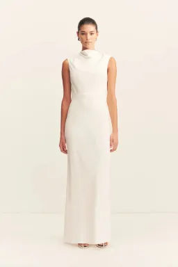 Shona Joy Rio Cowl Open Back Maxi / Ivory / Size 8 for rent on The Volte - image 1