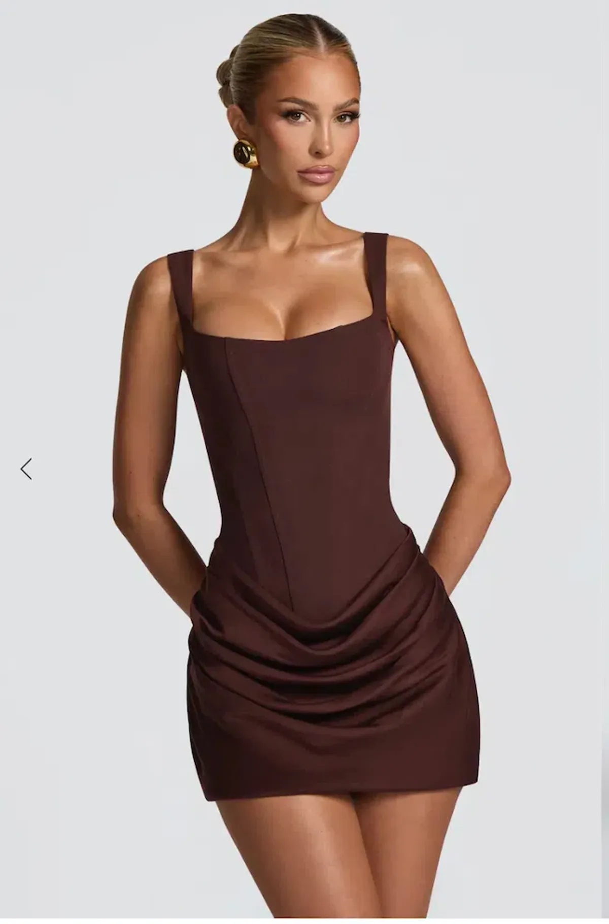 Cornelia Mini Dress - Plum Brown - Image 1