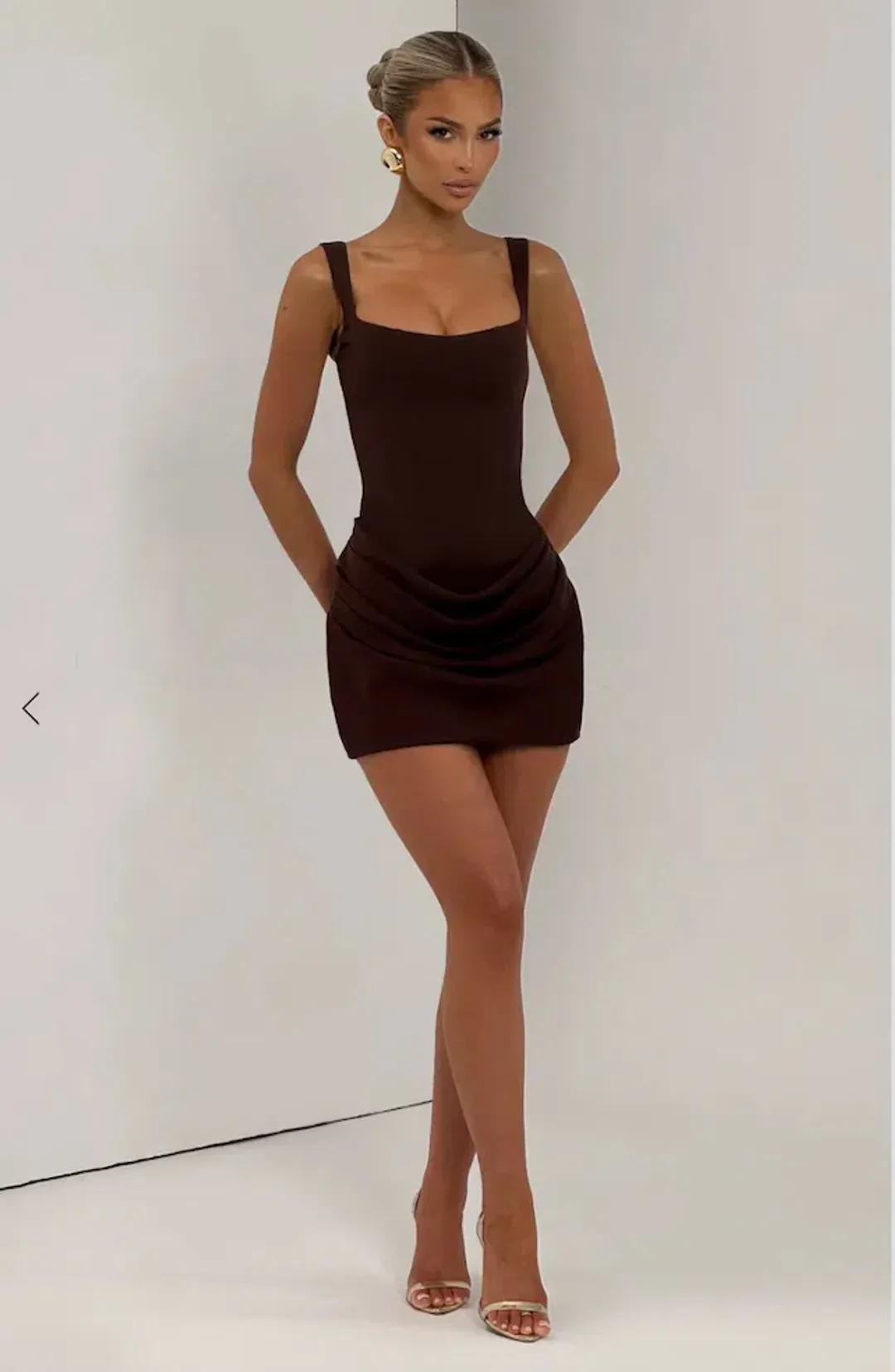 Cornelia Mini Dress - Plum Brown for rent on The Volte - main image