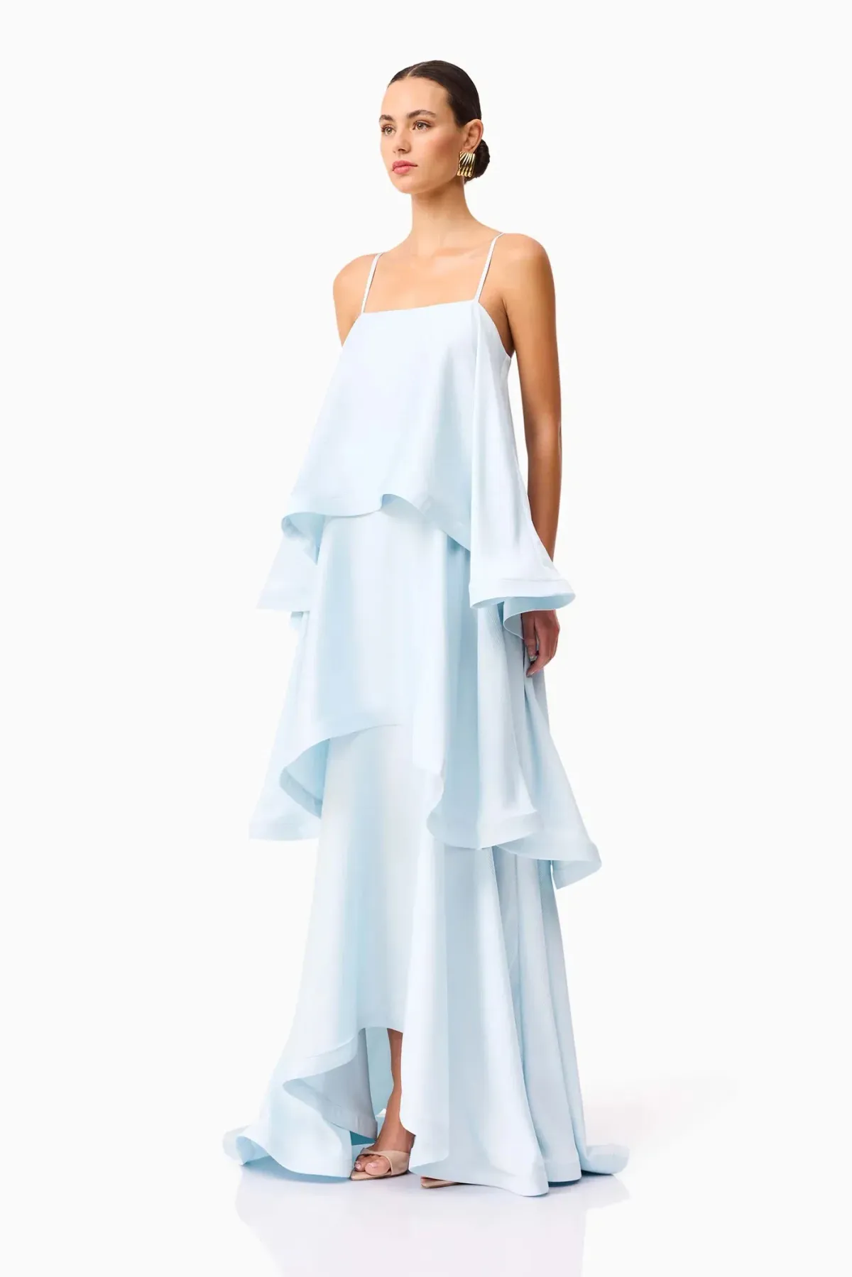 Elliatt Tilly Tiered Maxi Dress in Blue Size 8 / S - Image 4
