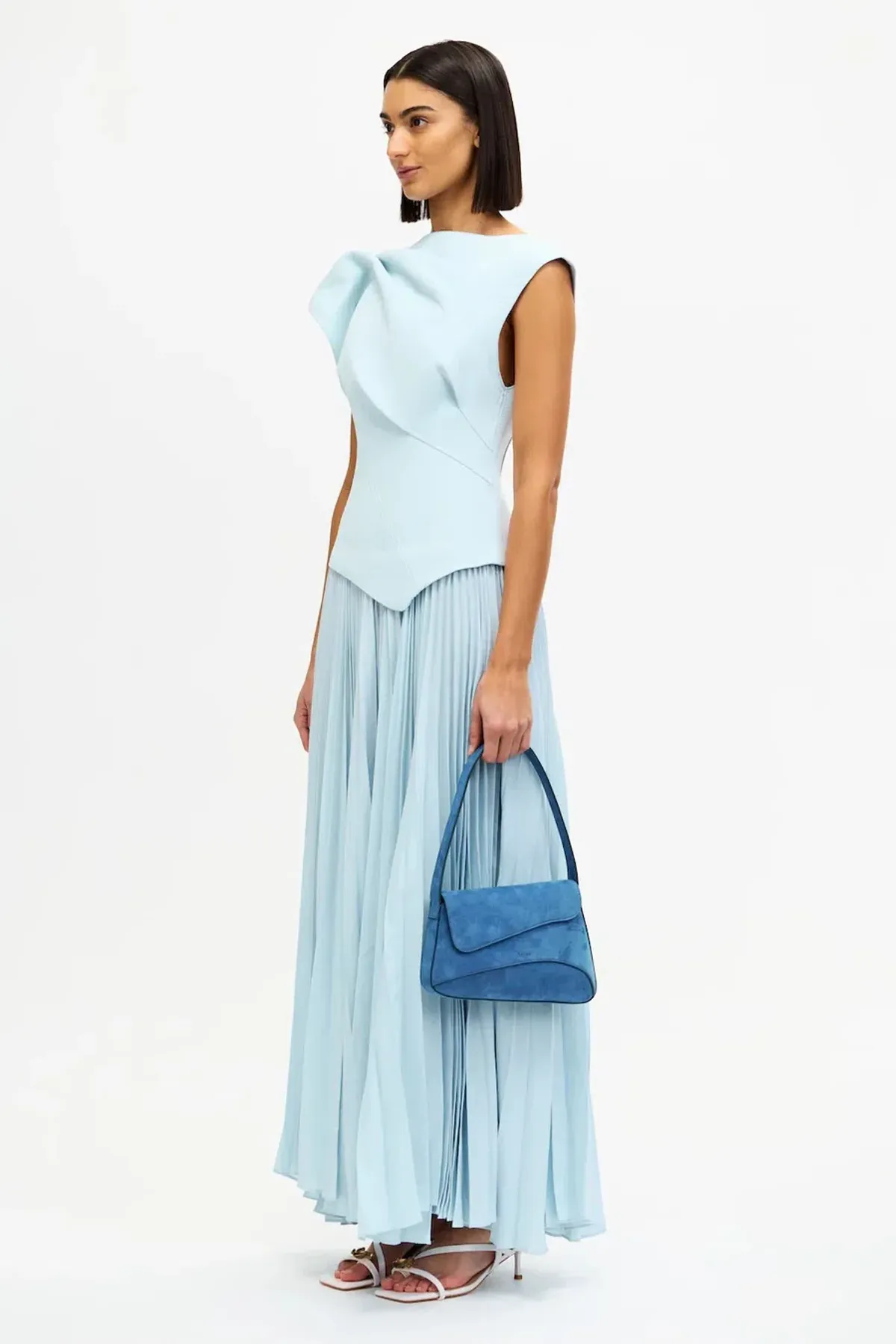 Acler Cornmore Midi Dress in Blue Size 12 - Image 3