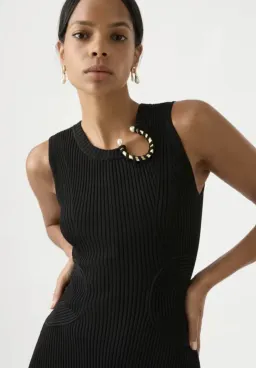Aje Crescent Midi Dress Black - Small for rent on The Volte - image 2