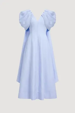 Aje Bisou Midi Dress in Pale Blue - Size 8 for rent on The Volte - image 3