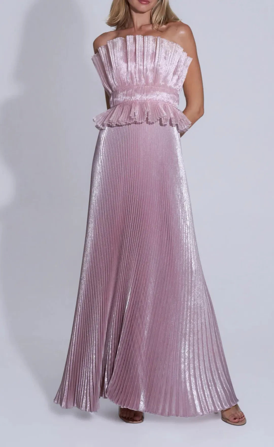 Lideé Masquerade Gown in Dusty Shimmer - Size 8 for rent on The Volte - main image