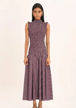 Steele Gabrielle Dress in Merlot Stripe - Size Small for rent on The Volte - image 1