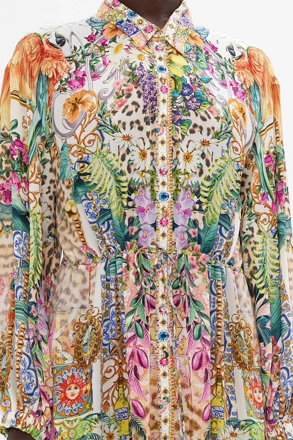 Tiered Long Shirt Dress Flowers Of Neptune - Image 2