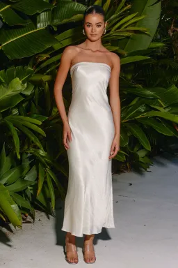 Leila Slip Dress Champagne for rent on The Volte - image 1