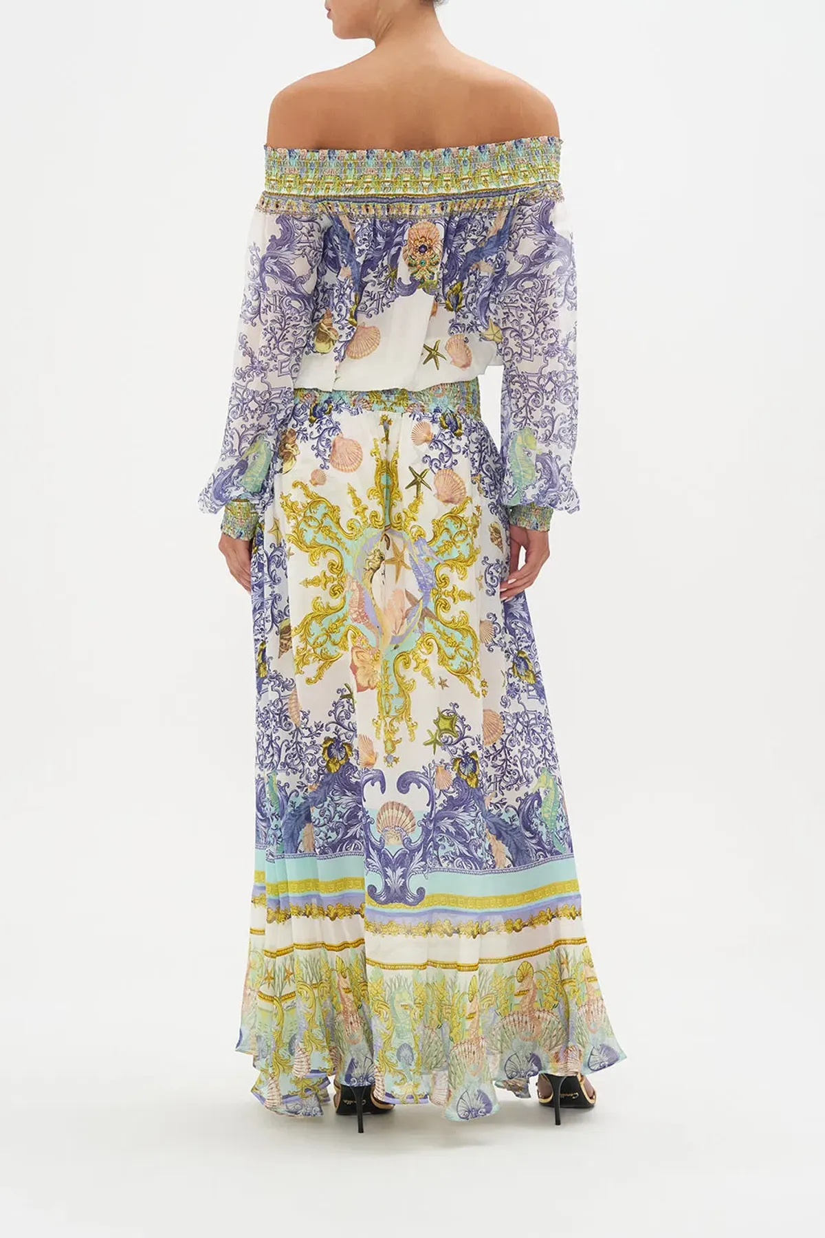 Star Of The Sea Off Shoulder Shirred Dress - Image 1