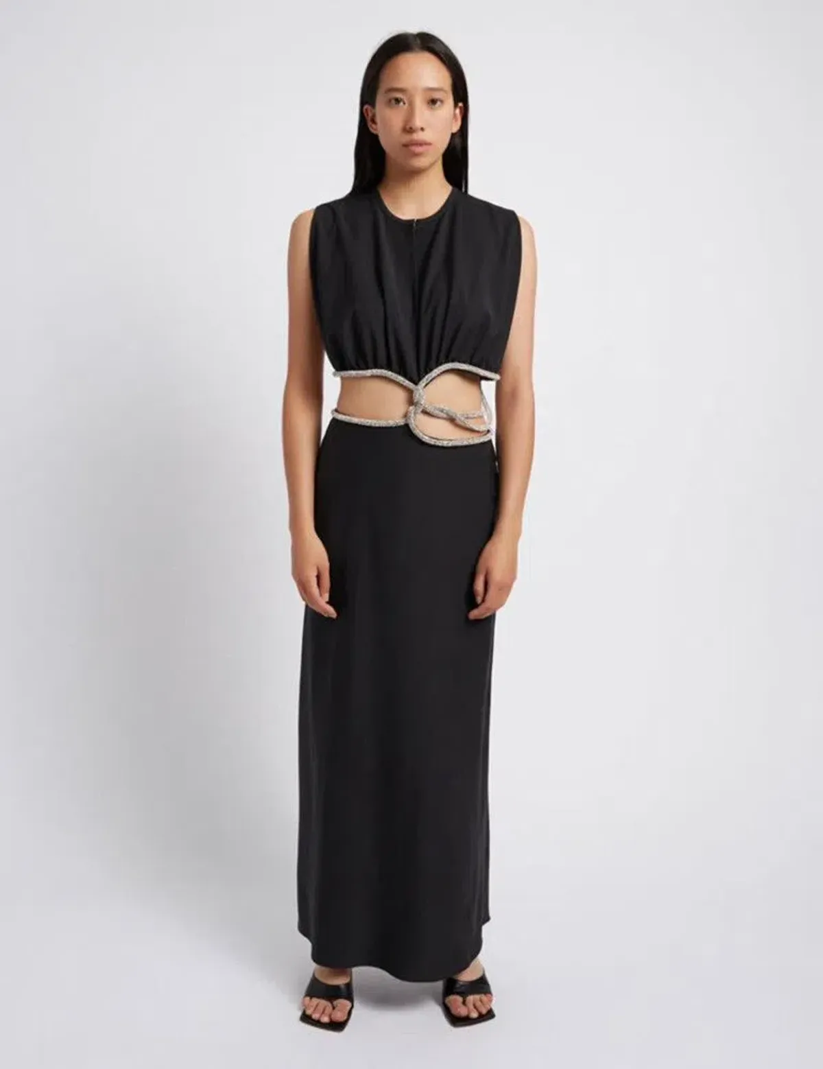 Crystal Interweave Dress Black for rent on The Volte - main image