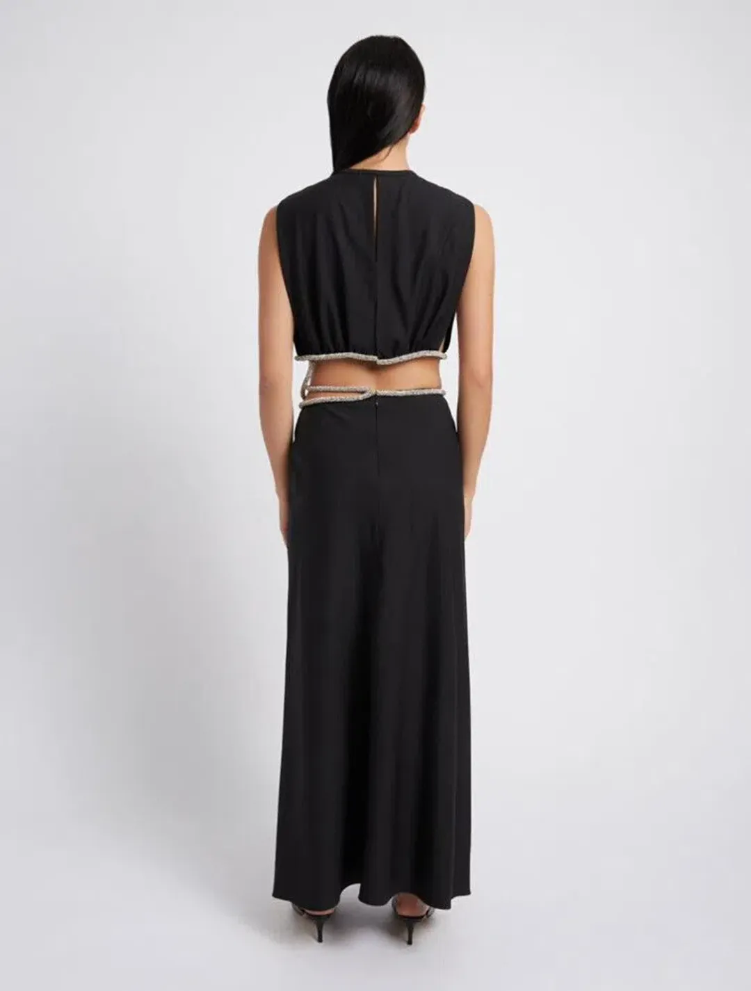 Crystal Interweave Dress Black for rent on The Volte - main image