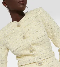 Self-Portrait Bouclé and chiffon midi dress for rent on The Volte - image 3