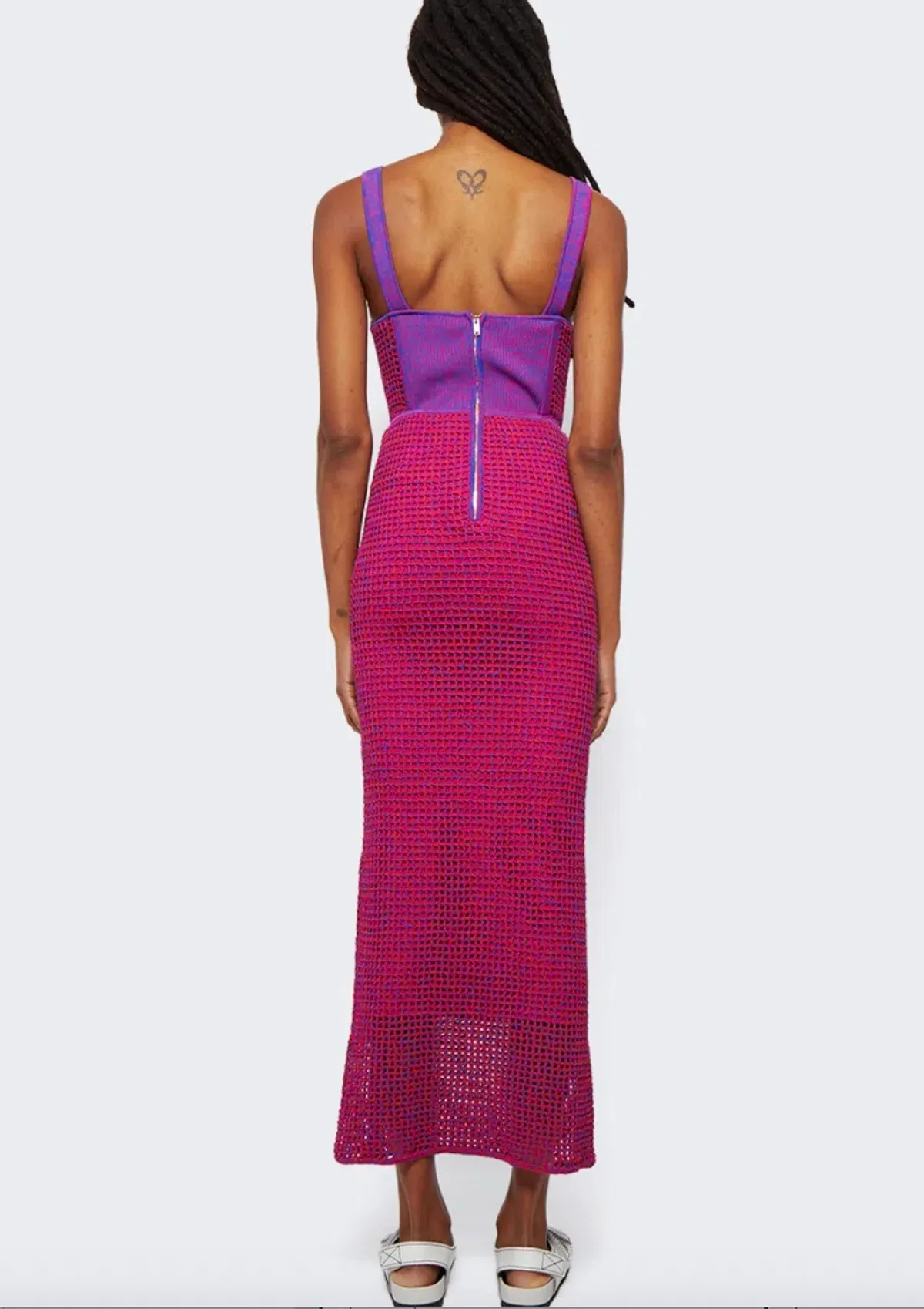 Marled Double Cup Corset Dress Fuchsia - Image 1