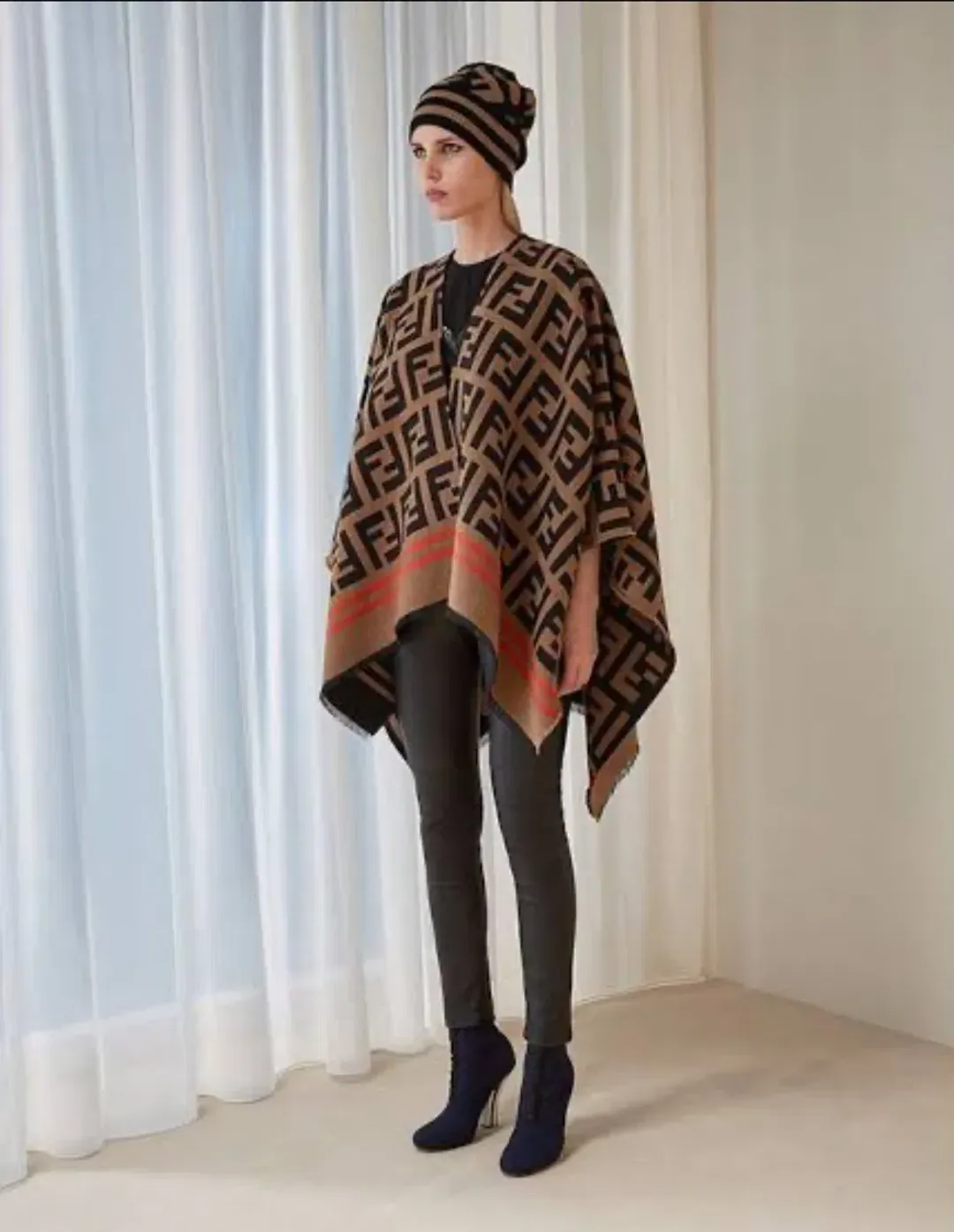 FF Poncho Multi Colour Wool and Silk for rent on The Volte - main image
