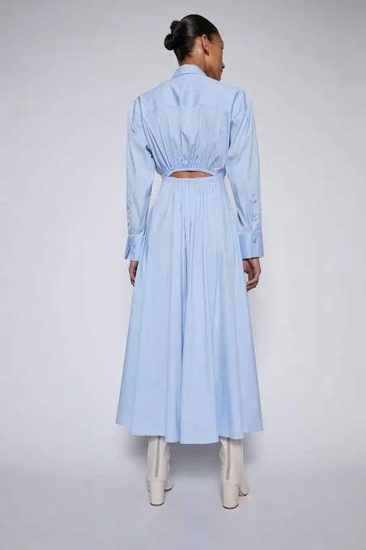Cut Out Shirt Dress Sky Blue - Image 2