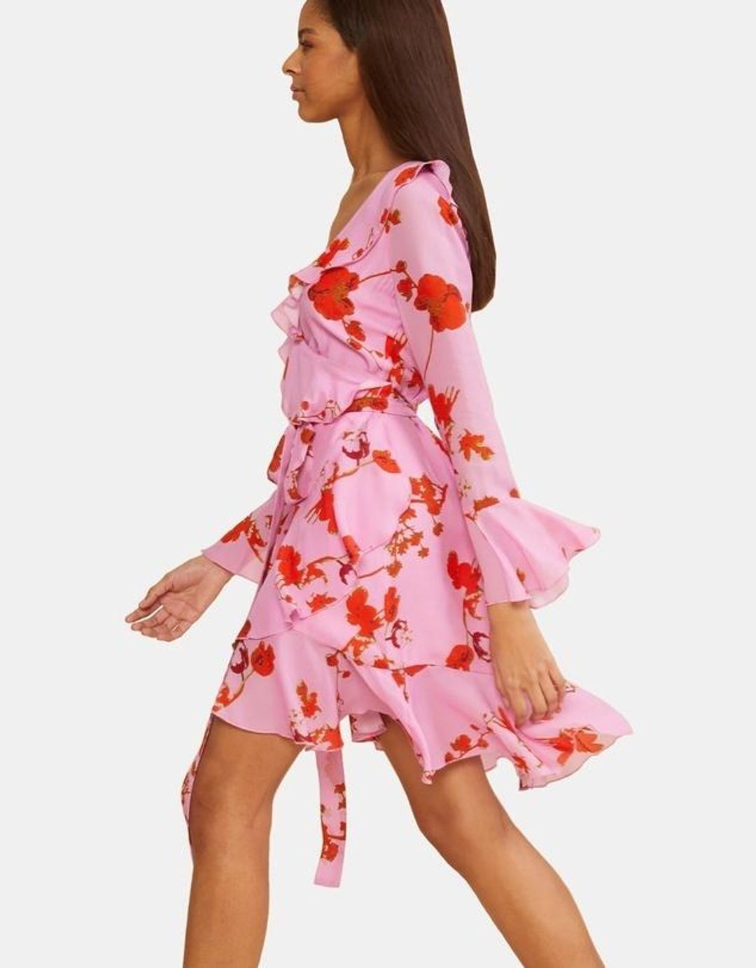 Cynthia Rowley Malibu Ruffle Dress Pink Size XS for rent on The Volte - main image