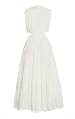 Zimmermann White Linen Cut-out Cassia Sleeveless Midi Dress size 6 for rent on The Volte - image 4