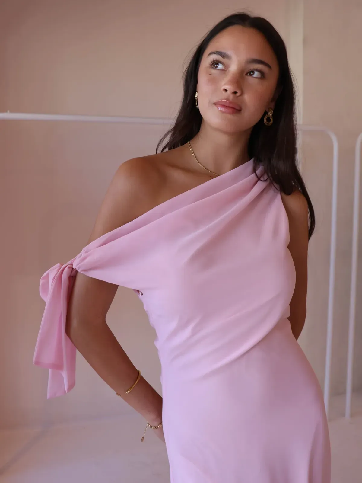 By Nicola Hayley Tie Dress In Powder Pink Size 8 - Image 2