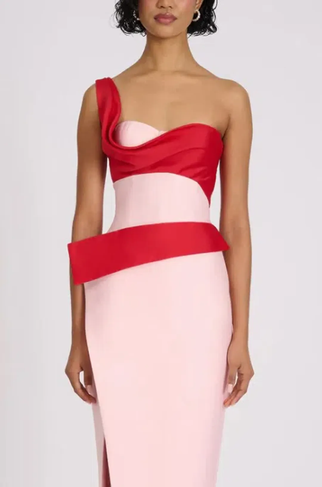 Eliya The Label Cartia Midi Dress Pink/Red Size 8 for rent on The Volte - main image