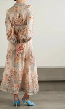 Zimmermann August Plunge Midi Dress in Sky Blue Size 2 / AU 12 for rent on The Volte - image 2